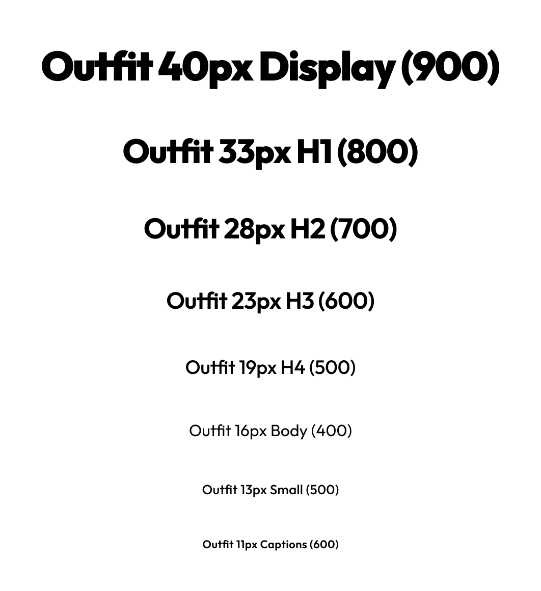 Aura Finance typography scale